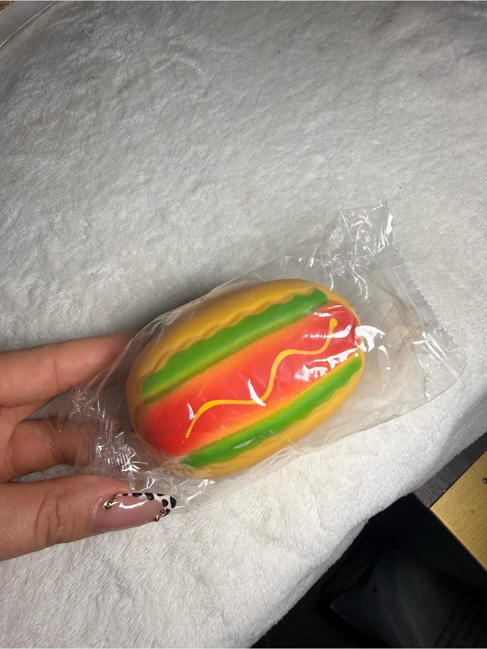 Novelty Hot Dog Stress Toy - Yellow, Red, Green
